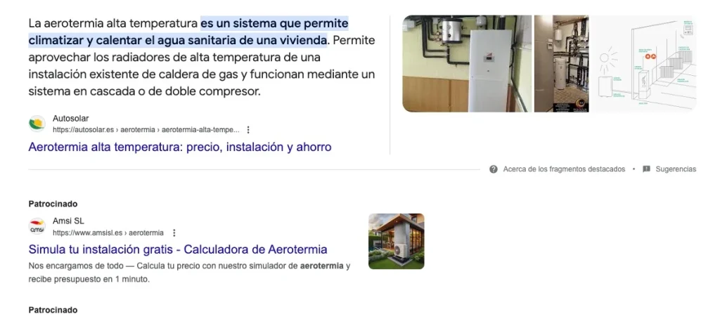presencia de ads para conocer la intención de busqueda